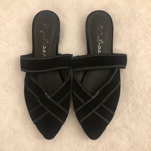 Matisse Pointed Toe Suede Mules Black Women’s Mules